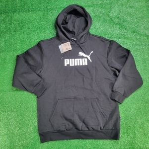 Puma Essentials Elongated Logo Men's Pullover Hoodie Size Medium Black White New